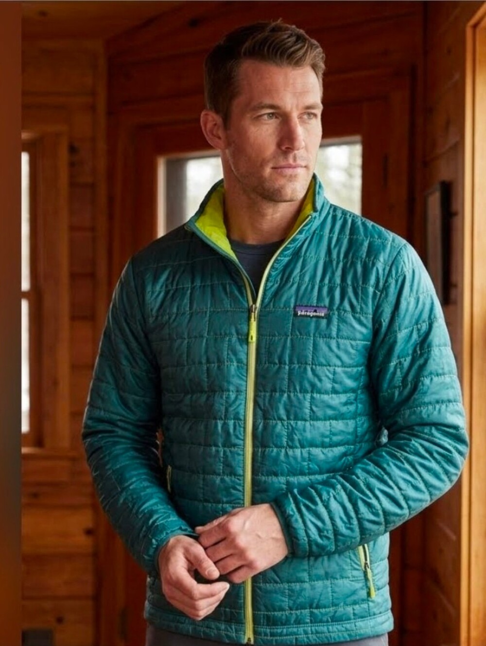 Patagonia Men's Vintage Y2K Nano Puff Jacket Green Size L FA15 Gorpcore Puffer
